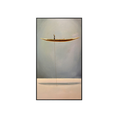 Póster Lienzo Bote Dorado - Pintura Abstracta Paisaje Natural - Image 8
