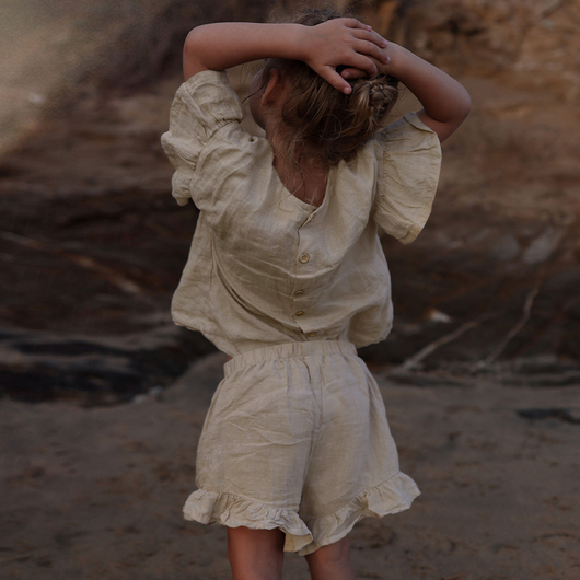 Conjunto Infantil de Algodón y Lino con Volantes - Camiseta Suelta y Casual - Image 13