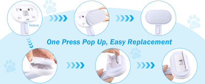 Kit Completo de Aseo para Mascotas 5 en 1 - Cepillo Deslizante, Rastrillo y Peine Autolimpiable - Image 8
