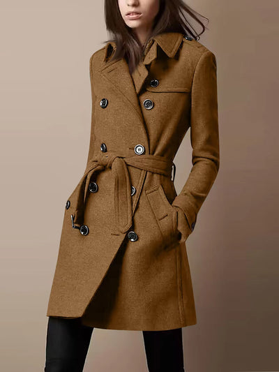 Abrigo de Lana Cruzado para Mujer - Estilo Casual Elegante - Image 9