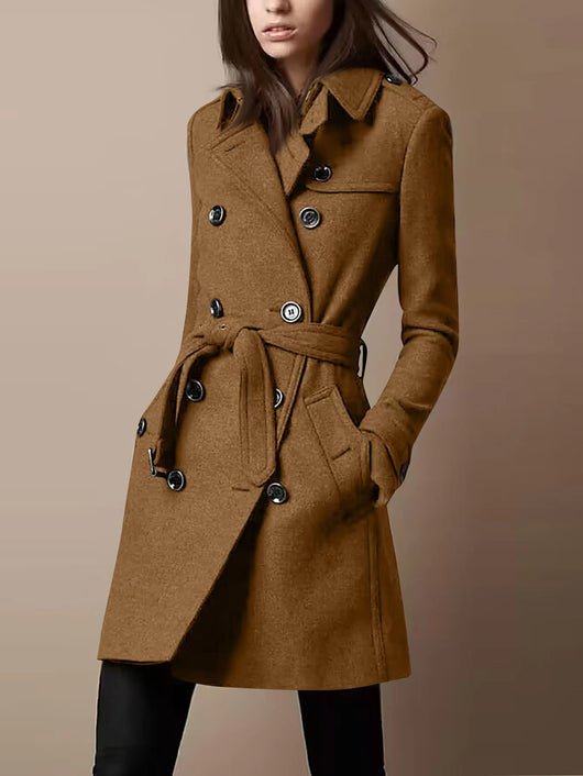 Abrigo de Lana Cruzado para Mujer - Estilo Casual Elegante - Image 9