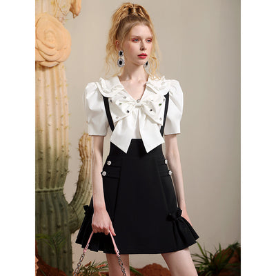 Camisa de Moño Entallada con Detalles de Perlas - Image 7