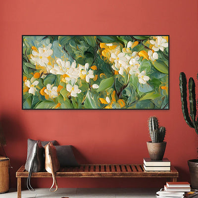 Cuadro Abstracto Flores de Manzano Pintura al Óleo Texturizada Hecha a Mano - Image 4