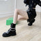Botas Cortas para Mujer con Tacón Grueso y Punta Redonda