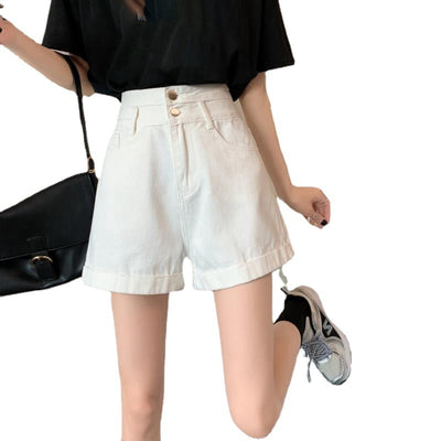 Shorts de Mezclilla de Cintura Alta con Botones, Corte Ancho y Detalle Ondulado - Image 8
