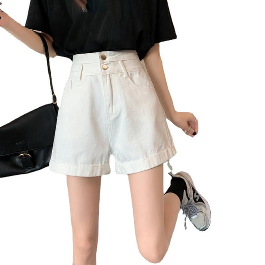 Shorts de Mezclilla de Cintura Alta con Botones, Corte Ancho y Detalle Ondulado - Image 8