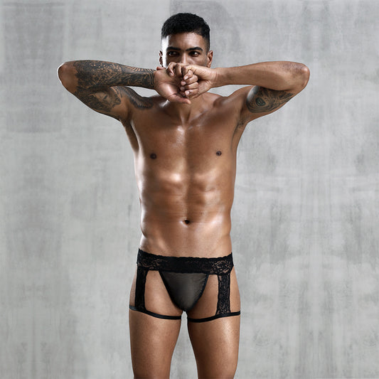 Bóxer Transparente Sexy para Hombre con Encaje Delicado - Image 2