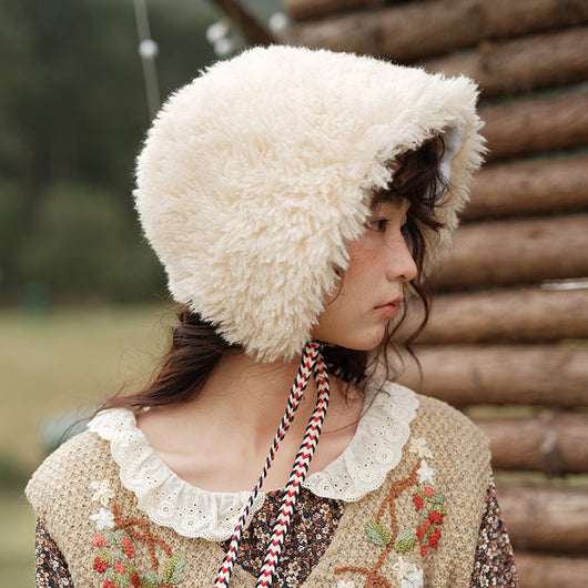 Gorro de Piel de Cordero Estilo Japonés Adorable - Image 3