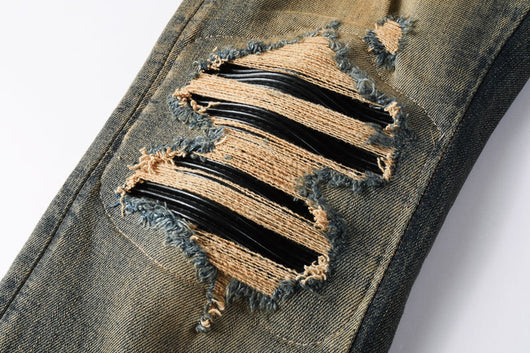 Pantalones Vaqueros Rotos Azul Oscuro para Hombre - Image 6