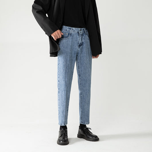 Pantalones Cropped Azul Claro Corte Recto Hombre - Image 13
