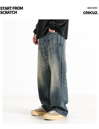 Jeans Anchos Retro Americano de Cintura Suelta para Hombre - Image 8