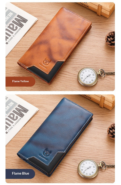 Billetera Bifold de Cuero Engrasado Premium para Hombre - Capacidad Grande - Image 11