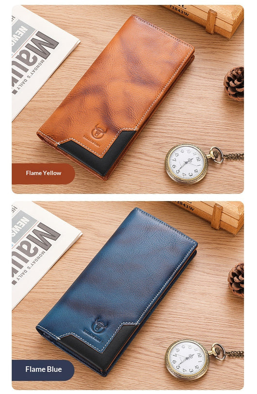 Billetera Bifold de Cuero Engrasado Premium para Hombre - Capacidad Grande - Image 11