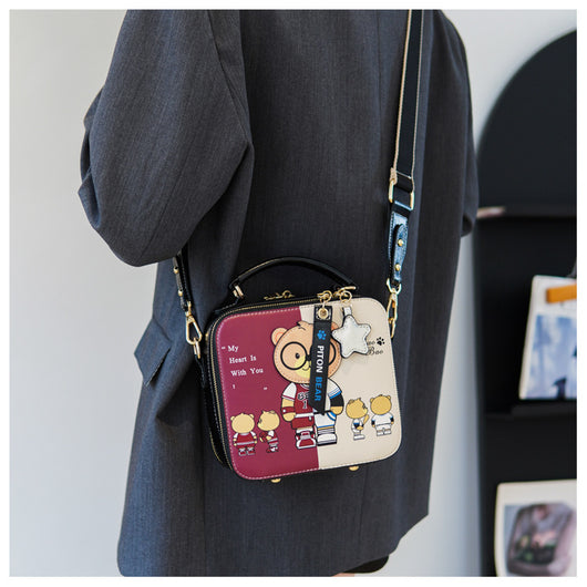 Bolsa Cuadrada Portátil con Osito de Dibujos Animados - Image 19
