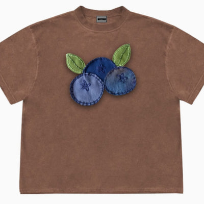 Playera Estampada de Arándanos con Diseño Patchwork Frutal - Image 8
