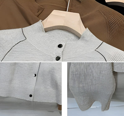 Cardigan de Lana Cuello Redondo Manga Larga Otoño-Invierno con Diseño Relajado y Estilizador - Image 13