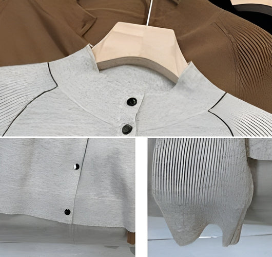 Cardigan de Lana Cuello Redondo Manga Larga Otoño-Invierno con Diseño Relajado y Estilizador - Image 13