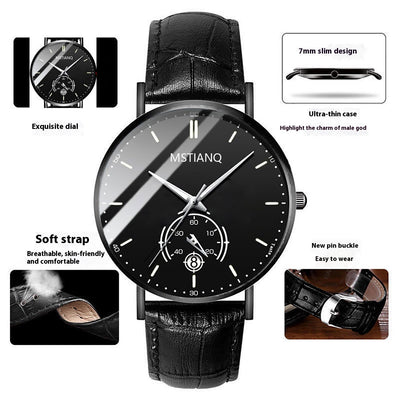 Cinturón Tecnológico de Acero Refinado con Calendario - Diseño Coreano Elegante Negro - Image 9