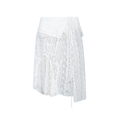 Falda Romántica Blanca Street Style - Image 3