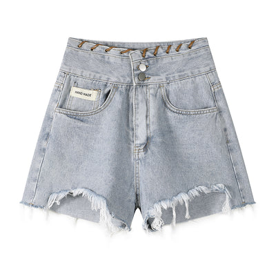 Shorts Denim Talle Alto y Pierna Ancha para Mujer - Image 3