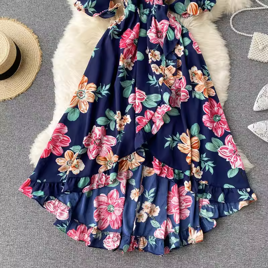 Vestido de Resort con Hombros Descubiertos y Volantes Irregulares - Image 31