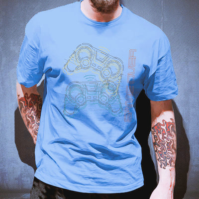 Playera Gamer con Estampado de Letras Creativas - Cuello Redondo Unisex - Image 12