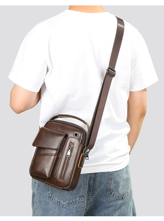 Bolso Crossbody de Cuero Minimalista para Hombre - Image 23