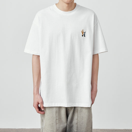 Playera Holgada para Hombre con Estampado Cartoon 230g