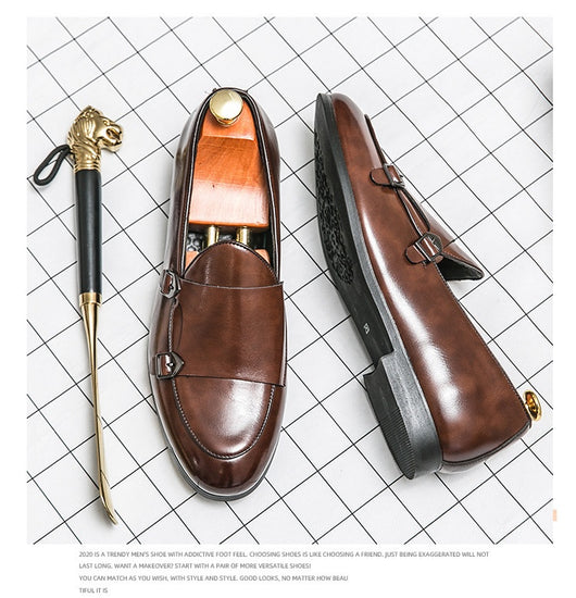 Zapatos de Cuero para Hombre Otoño con Doble Hebilla - Image 17