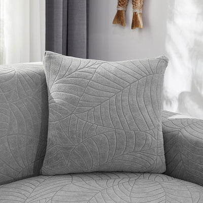 Funda de Almohada Jacquard Nórdica con Hoja Grande en Colores Puros - Image 6
