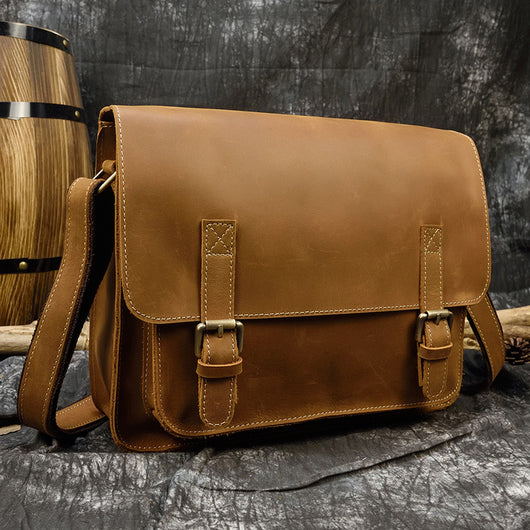 Maletín Vintage de Cuero para Hombre - Bolso Mensajero A4 con Solapa - Image 6
