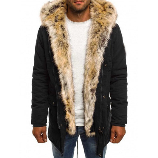 Chaqueta Acolchada de Algodón con Cuello de Lana para Hombre - Image 7