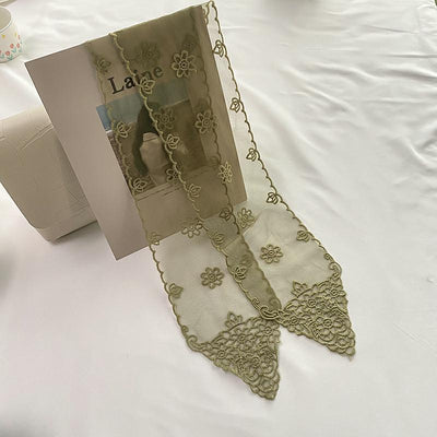 Pañuelo de Seda Bordado con Encaje - Cinta para Cabello Elegante - Image 8