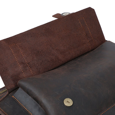 Bolso Bandolera de Cuero Genuino Estilo Retro - Gran Capacidad - Image 10