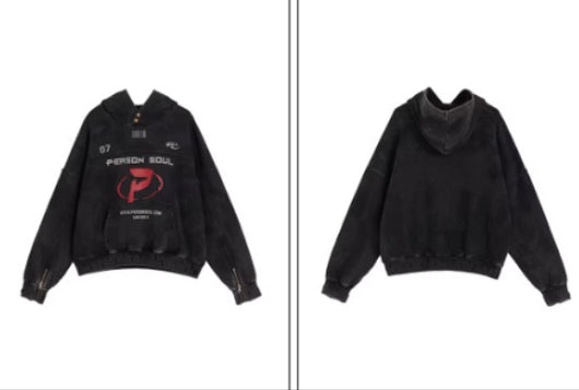 Sudadera Pesada con Símbolo Meta y Acabado Cepillado - Image 3