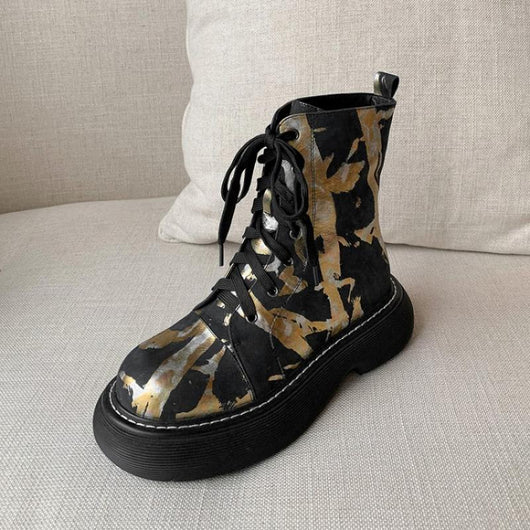 Botas Martin de Plataforma con Estampado en Cuero Genuino - Estilo Nicho Exclusivo - Image 2