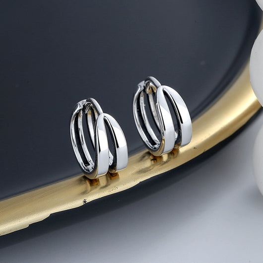 Aretes Geométricos Hueco Diseño Minimalista Tendencia Europea - Image 6