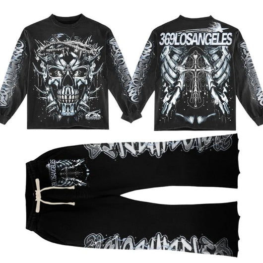 Conjunto Deportivo Fight For Glory: Camiseta Manga Larga + Pantalón Acampanado