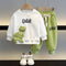 Conjunto de Suéter Infantil con Dinosaurio 3D de Dos Piezas