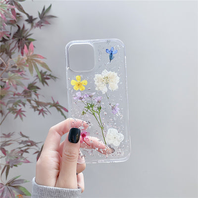 Flores Secas con Lámina de Plata para Fundas Móvil - Diseño Transparente en Resina Epoxi - Image 7