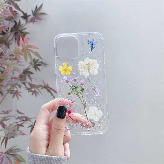 Flores Secas con Lámina de Plata para Fundas Móvil - Diseño Transparente en Resina Epoxi - Image 7