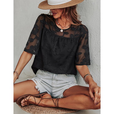 Blusa Suelta con Estampado en Chifón - Image 12