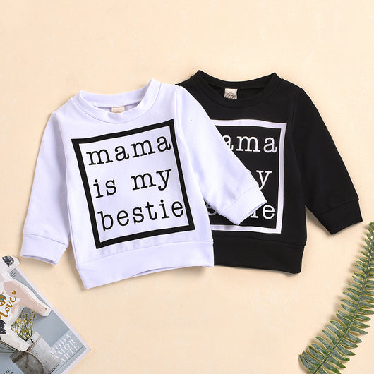 Suéter Unisex con Estampado Mama Letter - Diseño Moderno Negro y Blanco - Image 5