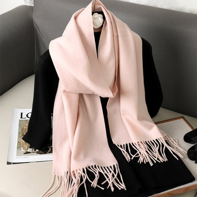 Pashmina Cálida de Color Sólido para Mujer - Chal Suave Estilo Cashmere - Image 43