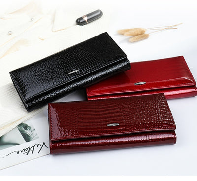 Cartera Larga de Cuero Genuino para Mujer - Image 11