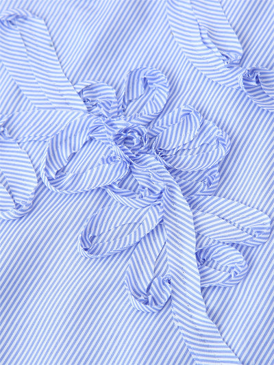 Camisa de Manga Larga Popelina Floral con Rayas Texturizadas - Image 14