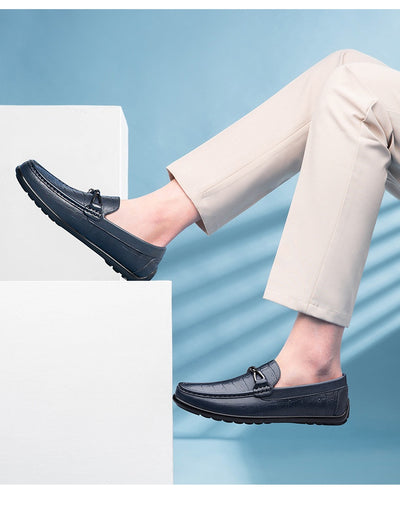 Zapatos de Cuero Casual con Punta Redonda y Textura Grabada - Image 17