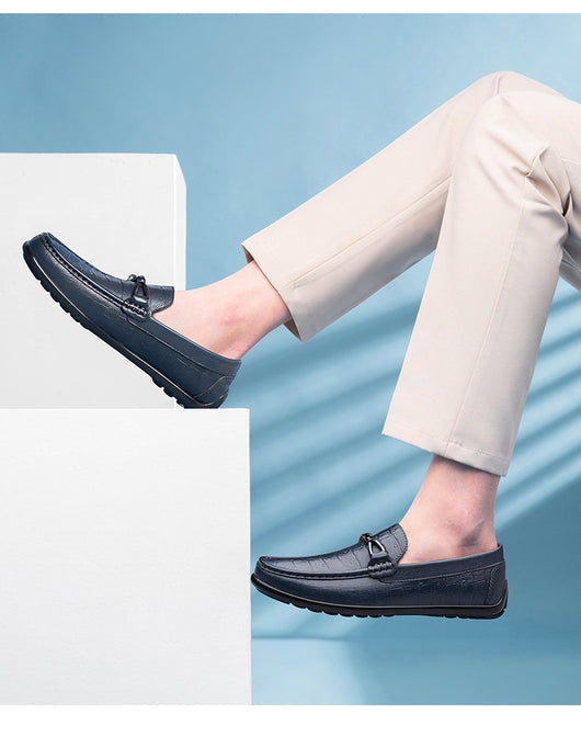 Zapatos de Cuero Casual con Punta Redonda y Textura Grabada - Image 17