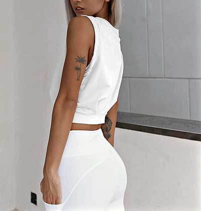 Blusa Básica Mujer Cuello Redondo Sin Mangas Color Liso - Image 25