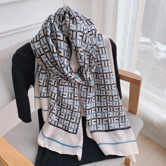 Pashmina de Algodón y Lino Estampada - Chal Abrigador Versátil - Image 32